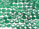 [Video] High Quality Green Onyx AAA- Flat Faceted Nugget 1strand beads (approx. 7 inches/18 cm)