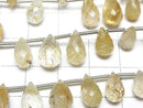 [Video] Rutilated Quartz AA++ Drop Faceted Briolette 1strand beads (20pcs )