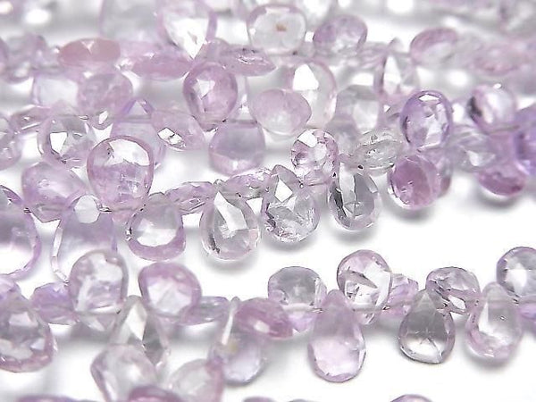 [Video] Unheated Purple Sapphire AA++ Pear Shape Faceted Briolette Half or 1 strand beads (approx. 7 inches/18 cm)
