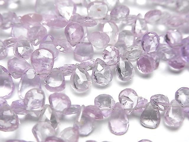 [Video] Unheated Purple Sapphire AA++ Pear Shape Faceted Briolette Half or 1 strand beads (approx. 7 inches/18 cm)