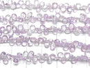 [Video] Unheated Purple Sapphire AA++ Pear Shape Faceted Briolette Half or 1 strand beads (approx. 7 inches/18 cm)