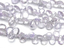 [Video] Unheated Blue-Purple Sapphire AA++ Pear Shape Faceted Briolette Half or 1 strand beads (approx. 7 inches/18 cm)