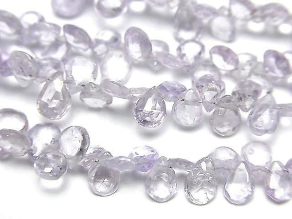 [Video] Unheated Blue-Purple Sapphire AA++ Pear Shape Faceted Briolette Half or 1 strand beads (approx. 7 inches/18 cm)