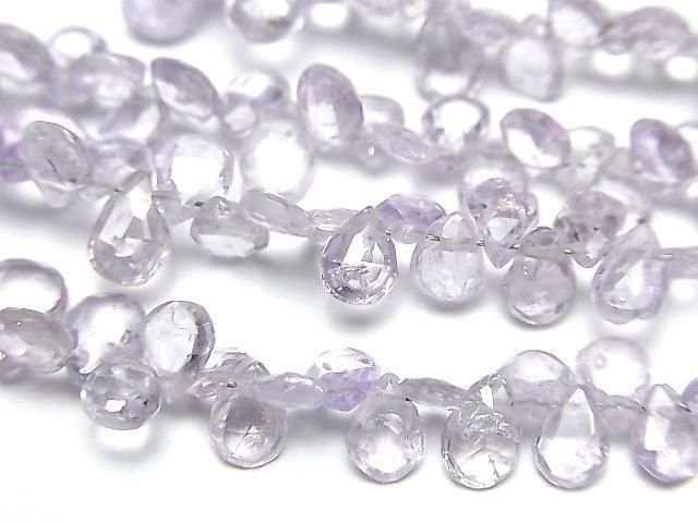 [Video] Unheated Blue-Purple Sapphire AA++ Pear Shape Faceted Briolette Half or 1 strand beads (approx. 7 inches/18 cm)