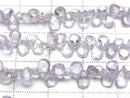 [Video] Unheated Blue-Purple Sapphire AA++ Pear Shape Faceted Briolette Half or 1 strand beads (approx. 7 inches/18 cm)