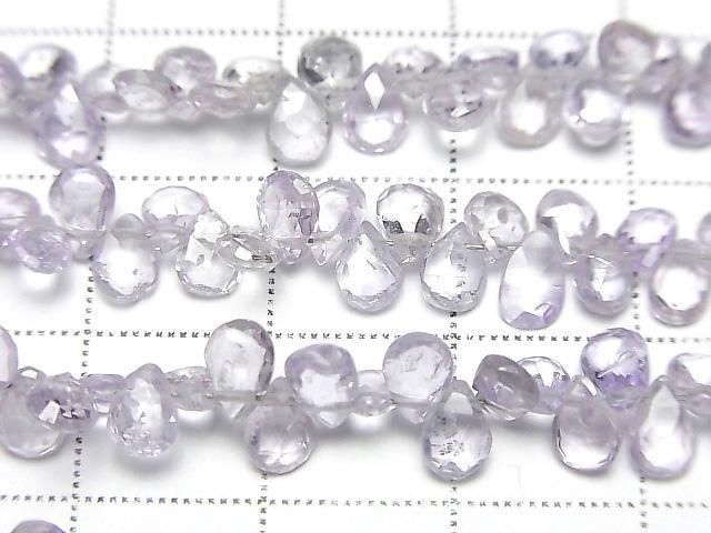 [Video] Unheated Blue-Purple Sapphire AA++ Pear Shape Faceted Briolette Half or 1 strand beads (approx. 7 inches/18 cm)