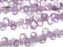 [Video] Unheated Purple Sapphire AA++ Pear Shape Faceted Briolette Half or 1 strand beads (approx. 7 inches/18 cm)