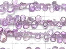 [Video] Unheated Purple Sapphire AA++ Pear Shape Faceted Briolette Half or 1 strand beads (approx. 7 inches/18 cm)