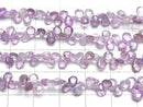 [Video] Unheated Purple Sapphire AA++ Pear Shape Faceted Briolette Half or 1 strand beads (approx. 7 inches/18 cm)