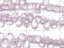 [Video] Unheated Pink Sapphire AA++ Pear Shape Faceted Briolette Half or 1 strand beads (approx. 7 inches/18 cm)