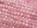 [Video] High Quality! Madagascar Deep Rose Quartz AA++ Faceted Round 3mm 1strand beads (approx. 15 inches/37 cm)