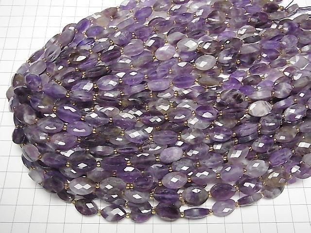 [Video] Mixed Amethyst Faceted Oval 14x9mm 1strand beads (approx. 15 inches/38 cm)
