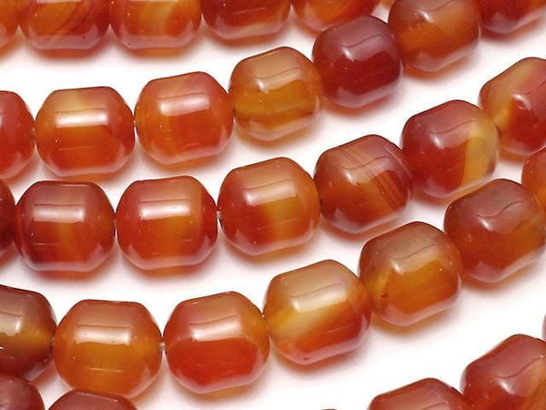 [Video] Mixed Carnelian AAA- Rondelle (Tube) 9x8.5x8.5mm 1strand beads (aprx. 14 inches/34 cm)