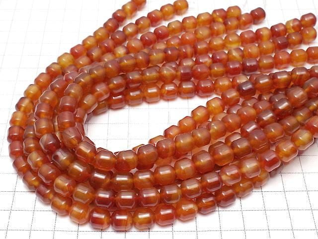 [Video] Mixed Carnelian AAA- Rondelle (Tube) 9x8.5x8.5mm 1strand beads (aprx. 14 inches/34 cm)