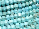 [Video] Magnesite Turquoise Hexagonal Rondelle (Heishi) 7x7x5mm 1strand beads (aprx. 15 inches/36 cm)