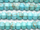 [Video] Magnesite Turquoise Hexagonal Rondelle (Heishi) 7x7x5mm 1strand beads (aprx. 15 inches/36 cm)