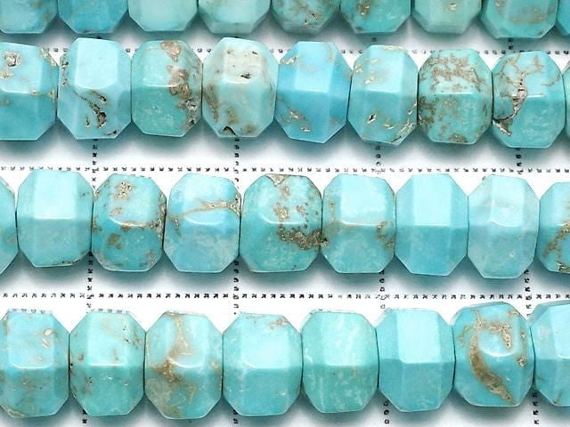 [Video] Magnesite Turquoise Hexagonal Rondelle (Heishi) 7x7x5mm 1strand beads (aprx. 15 inches/36 cm)