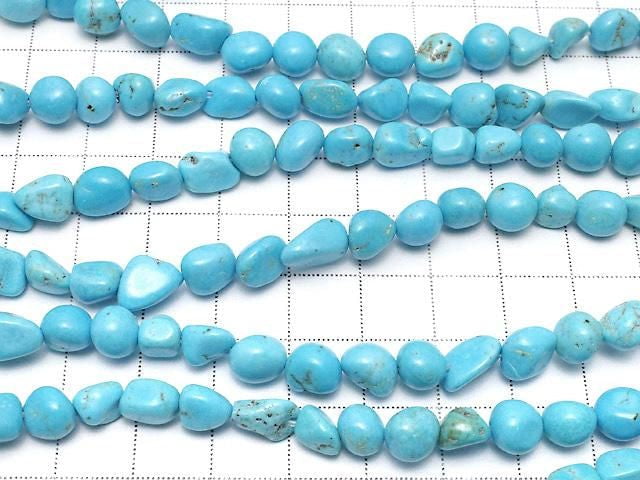 [Video] Magnesite Turquoise Nugget 1 strand beads (aprx. 15 inches/37 cm)