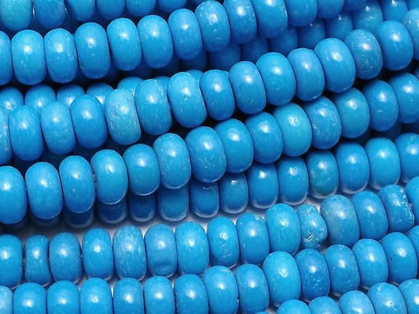 [Video] Magnesite Turquoise Rondelle 4x4x2mm [Blue] 1 strand beads (aprx. 15 inches/38 cm)