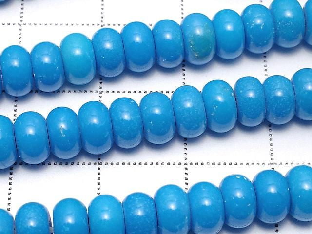 [Video] Magnesite Turquoise Rondelle 6x6x3mm [Blue] 1 strand beads (aprx. 15 inches/38 cm)