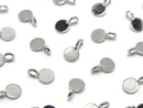 Metal parts Coin Charms 7x4mm Silver 5pcs