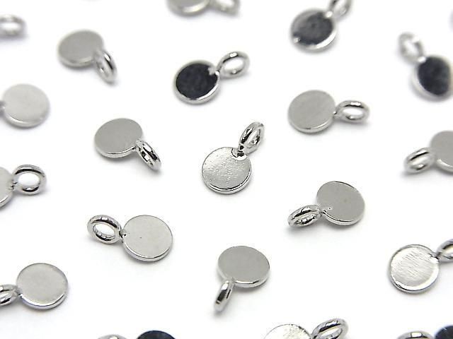Metal parts Coin Charms 7x4mm Silver 5pcs