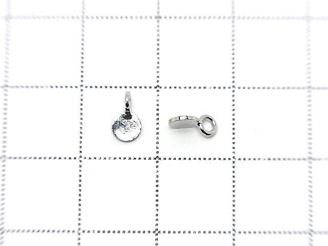 Metal parts Coin Charms 7x4mm Silver 5pcs