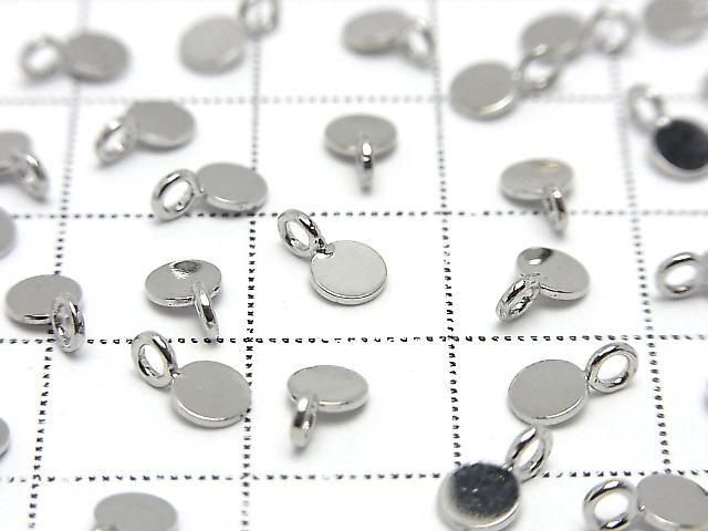 Metal parts Coin Charms 7x4mm Silver 5pcs