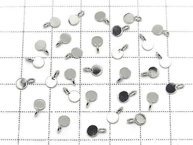 Metal parts Coin Charms 7x4mm Silver 5pcs