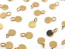Metal parts Coin Charms 7x4mm Gold Color 5pcs