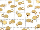 Metal parts Coin Charms 7x4mm Gold Color 5pcs