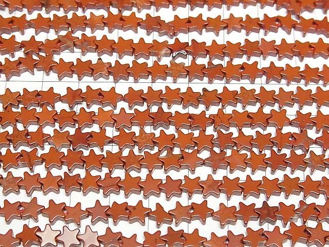 [Video] Red Jasper Star Beads 6x6mm 1strand beads (approx. 15 inches/36 cm)