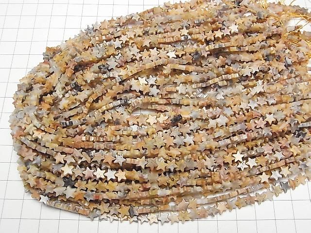 [Video] Crazy Lace Agate Star 6x6mm 1strand beads (aprx.15inch/36cm)