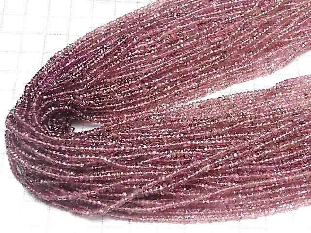 [Video] High Quality Pink Tourmaline AAA- Faceted Button Rondelle Half or 1 strand beads (approx. 14 inches/35 cm)