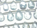 [Video]Aquamarine AA++ Pear shape Faceted Briolette half or 1strand beads (Approx 22pcs)