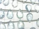 [Video]Aquamarine AA++ Pear shape Faceted Briolette half or 1strand beads (Approx 22pcs)