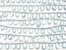 [Video]Aquamarine AA++ Pear shape Faceted Briolette half or 1strand beads (Approx 22pcs)