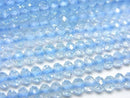 [Video] High Quality Sky Blue Topaz AAA- Faceted Button Rondelle Half or 1 strand beads (approx. 12 inches/30 cm)