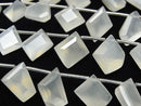 [Video] White Moonstone AA++ Fancy Shape Cut 1 strand beads (14pcs)