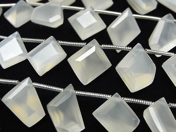 [Video] White Moonstone AA++ Fancy Shape Cut 1 strand beads (14pcs)