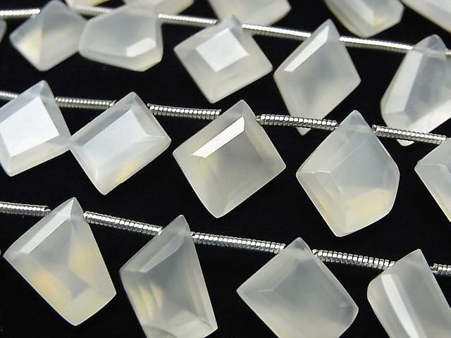 [Video] White Moonstone AA++ Fancy Shape Cut 1 strand beads (14pcs)