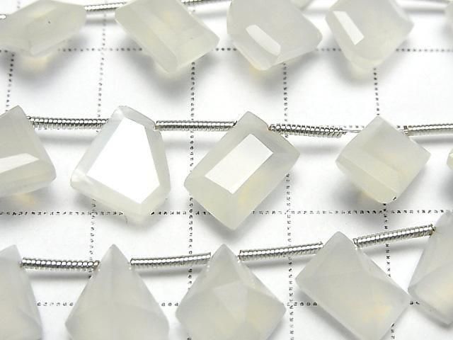 [Video] White Moonstone AA++ Fancy Shape Cut 1 strand beads (14pcs)