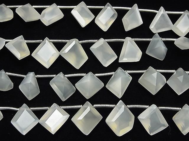 [Video] White Moonstone AA++ Fancy Shape Cut 1 strand beads (14pcs)