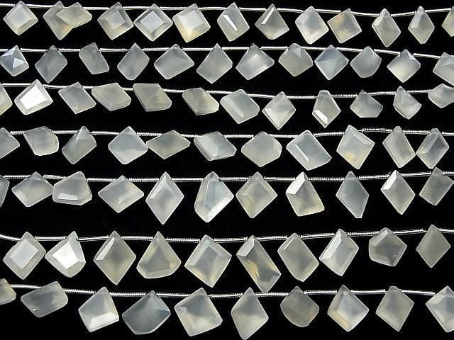 [Video] White Moonstone AA++ Fancy Shape Cut 1 strand beads (14pcs)