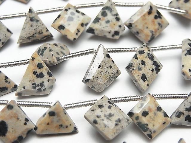 [Video] Dalmatian Jasper Fancy Shape Cut Half or 1 strand beads (14pcs)