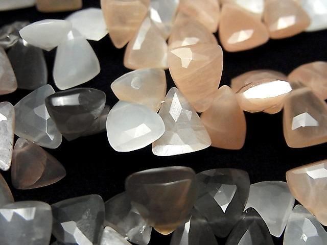 [Video] Multicolor Moonstone AA++ Triangle Cut Half or 1strand beads (approx. 7 inches/17 cm)
