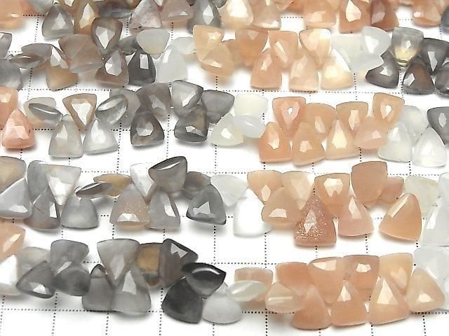[Video] Multicolor Moonstone AA++ Triangle Cut Half or 1strand beads (approx. 7 inches/17 cm)