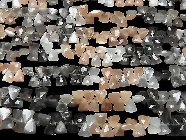 [Video] Multicolor Moonstone AA++ Triangle Cut Half or 1strand beads (approx. 7 inches/17 cm)