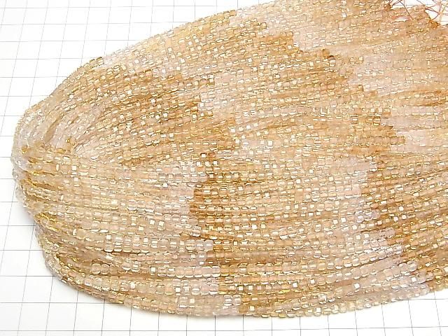 [Video] High Quality! Citrine AAA- Cube Shape 3x3x3mm Color Gradation 1strand beads (aprx.15inch/37cm)