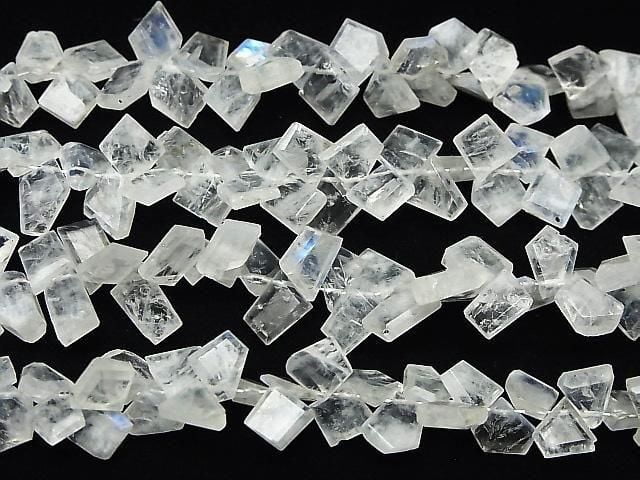 [Video] Rainbow Moonstone AA++ Rough Slice Faceted Half or 1 strand beads (approx. 6 inches/15 cm)